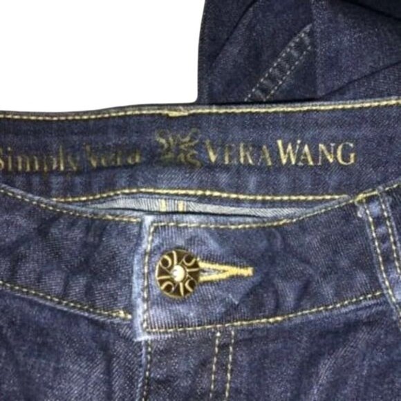 Simply Vera Vera Wang Jeans Womens Straight Mid Rise Dark Denim Size 6 - Picture 4 of 10